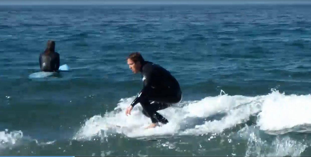 Bjorn surfing after recovery