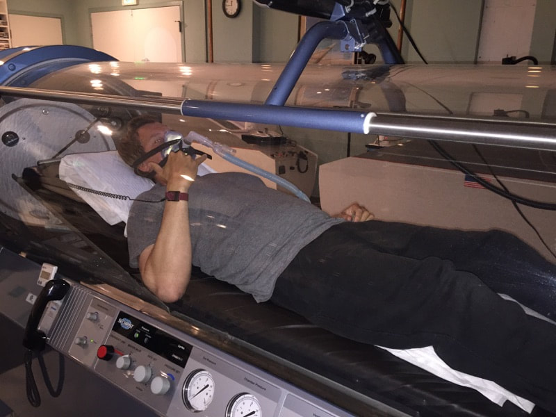 Bjorn in hyperbaric oxygen therapy chamber