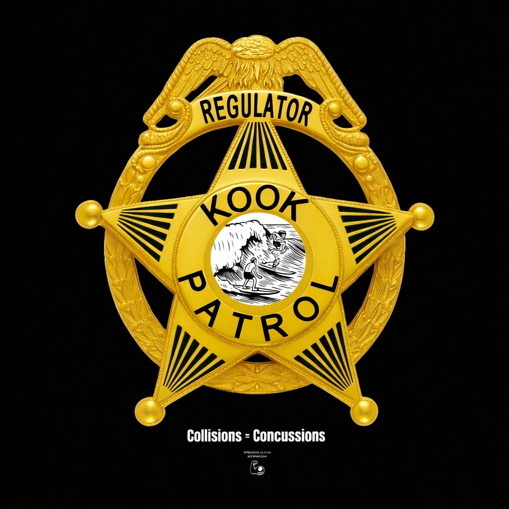 Kook Patrol badge - Collisions = Concussions