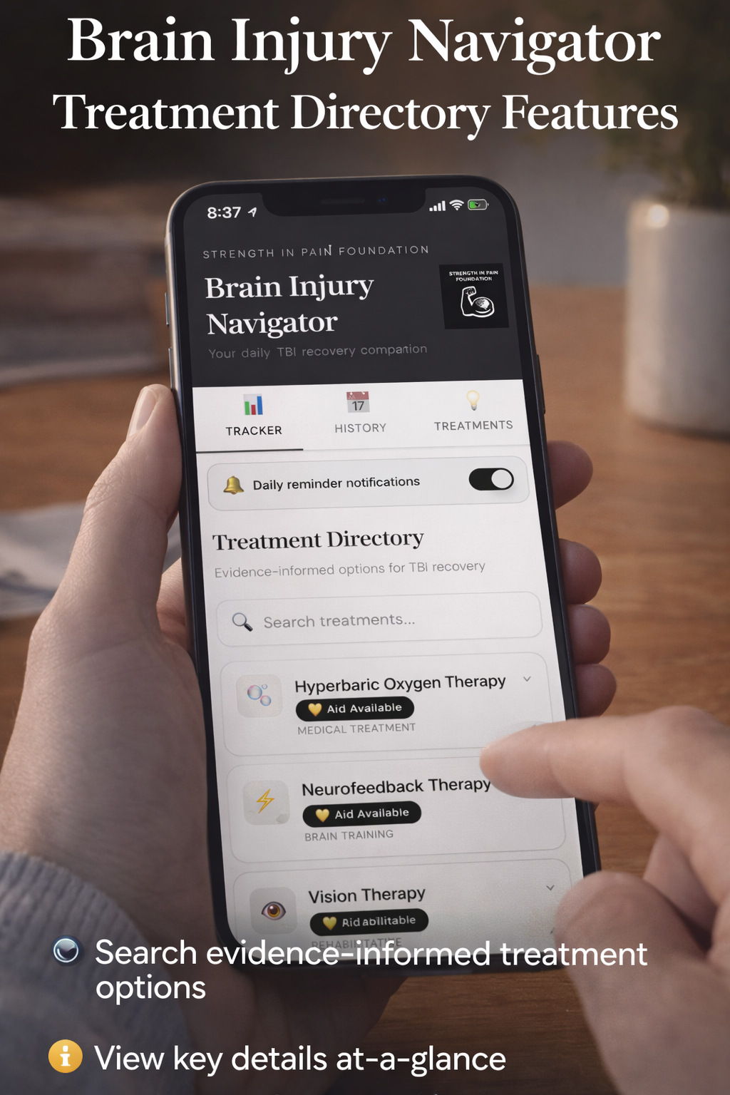 Brain Injury Navigator App — Search evidence-informed treatment options